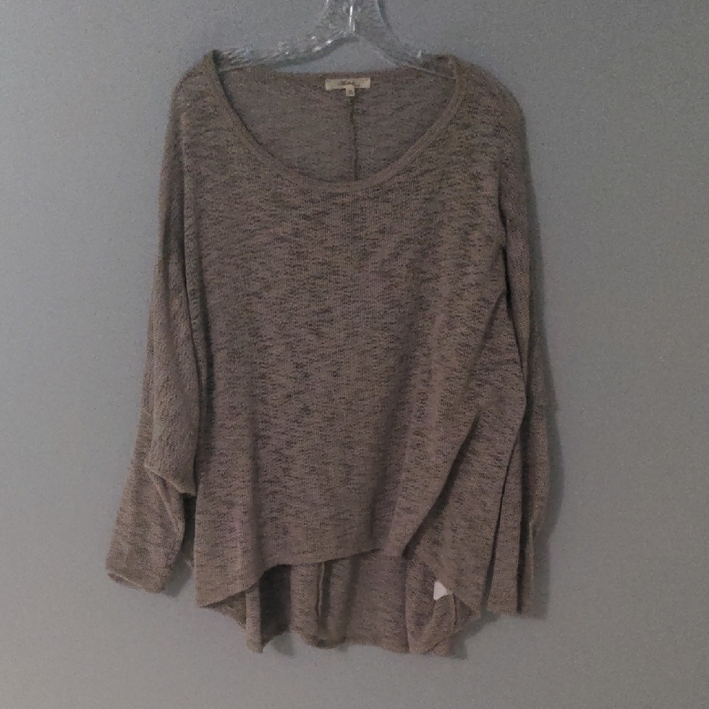 GUC✨ ANDREE BY UNIT women's medium oatmeal gauzy semi-sheer sweater - Picture 5 of 13